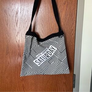 Kate Spade Saturday Tote Bag black and white canvas crossbody